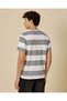 Men Grey and White Striped T-Shirt - 3