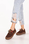 Women's Genuine Leather Daily Casual Shoes Usl.2327 Brown Nubuck - 3