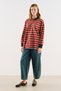Polo Collar Striped Sweatshirt Tile - 3