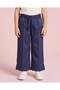 Girls Navy Wide-Leg Trousers