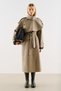 Shawl-Detail High-Collar Design Coat Mink - 2