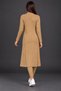 Women's Three-Piece Set Round Neck Sleeveless Blouse Open Front Long Cardigan Elastic Waist Leggings Pants Woven Detail Soft Textured Stylish Casual Camel Knitwear Set - 5