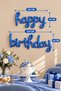 Blue Happy Birthday Foil Balloon Lettering Birthday Balloon Boy Party Ornaments Wall Ornament Birthday Organization Decoration Supplies