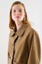 Front Buttoned Short Suede Jacket Milk Brown - 4