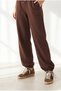 Women's Brown High Waist Drawstring Jogger Sweatpants Eşf-00000090 - 3