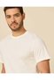 Men Cream Plain Cotton T-Shirt - 4