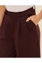 Women Burgundy Wide Leg Trousers - 4
