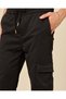 Men Black Plain Cargo Pants - 4