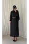 Glittery Crinkled Pleated Dress - Black - 2