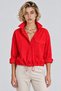 Women's Form-Fitting Snap Shirt with Adjustable Waist, Stylish, Comfortable Cut, Red
