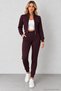 Women's Long Sleeve Stand Collar Front Zipper Pocket Detailed Short Modal Jacket and High Waist Slim Fit Pants Two-Piece Set Casual Stylish Sports Set