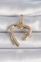 Brass Gold Color Zircon Stone Detailed Heart Figure Ajda Charm