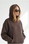 Women's Brown Stitching Detailed Soft Textured Hooded Sweatshirt Swt-19000821 - 3