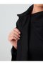 Black Belted Detailed Shirt Collar Canvas Trench Coat - 5