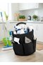 Foldable Cleaning Supply Organizer Caddy, Large Fabric Storage Bucket with Handle, Portable Tote for Household Cleaning Tools, Multi-Use Organizer for Home, Garage & Garden, 11.02" x 11.02" x 11.02" - 3
