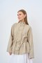 Women's Double Button Detail Cupra Jacket Green - 2