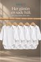 5-Piece White Long Sleeve Baby Bodysuit Set 100% Cotton Envelope Collar Snap Fastener Unisex Bodysuit