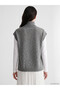 Two Mt Shop Quality Lcw Comfort Anthracite Knitwear Patterned Women's Sweater - 4