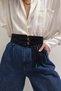 Tasseled Double Buckle Suede Corset Belt