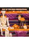 Marigold Flowers Artificial Marigold Flowers Heads Bulk Mexican Decoration Silk Orange Marigold Garland with Stems for Day of The Dead Halloween Diwali Party Decorations Home Decor - 4