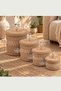 Luppo Stripes Series 4-Piece Premium Jute Basket Set |   Striped Vegan Home & Bathroom Organizer - 4