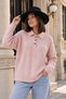 Women's Buttoned Shirt Collar Hair Knitwear Sweater - 3