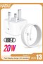 iPhone 13 20W Fast Charger | USB C Wall Fast Charger with 1m USB C to Lightning Cable Compatible with iPhone 13