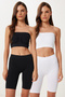2-Pack Seamless Knitted Boxer Lgv0007 Black and White