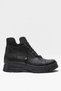Women's Lace-Up Zippered High-Heel Boots Black