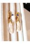 Lapis Natural Stone Pearl Detailed Earrings - 2
