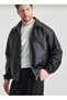 Zr Oversize Men's Leather Jacket Black - 2
