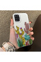 Samsung Galaxy A12/M12 Compatible Acrylic Hard Back Panel with Silicone Edges Cactus Patterned Phone Case - 2