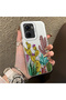 Vivo Y56 Compatible Acrylic Hard Back Panel with Silicone Edge Cactus Patterned Phone Case - 2