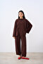 Women's Bow Detail Tracksuit Set Brown - 4