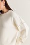 Women's Stone Detailed Crew Neck Soft Textured Oversize Knitwear Sweater 2866 60286658 - 6