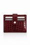 Women's Black Textured Leather Card Holder Wallet with 10 Card Compartments and Snap Closure Compact Design - 5