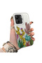Phone Case for Xiaomi Redmi 13C 4G/5G Compatible Acrylic Hard Back Panel with Silicone Edges Cactus Pattern