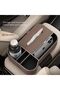 AUTO FAMILY Car Armrest Box Storage Booster Pad – Multifunctional Console Organizer with Cup Holder, Tissue Box & Phone Slot | Height Increase | Extra Storage | Universal Fit (Fog Brown) - 3