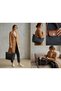 Zippered Large Size Black Tan Women's Hand and Shoulder Bag - 2