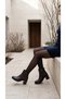 Women's Stitched Detailed Thick Heeled Round Toe Zippered Boots - 7