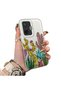 Xiaomi Poco F7 Compatible Acrylic Hard Back Panel with Silicone Edges Cactus Pattern Phone Case