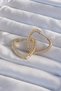 Brass Gold Color Zircon Stone Motif Heart Earrings - 2