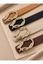 Suede Leather Women's Trouser Belt with Gold Snake Buckle, Jacket Belt, Dress Belt, Shirt Belt - 5