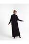 Women's Black Sendy Fabric Two-Piece Set - High-Neck Flowy Maxi Dress and Long Cardigan - 4