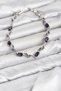 Brass Silver Color Purple Zircon Stone Flower Model Women's Bracelet - 2
