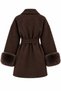 Brown Fur-Trimmed Cashmere Jacket - 1026 - 2