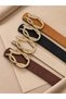 Suede Leather Women's Trouser Belt with Gold Snake Buckle, Jacket Belt, Dress Belt, Shirt Belt - 2