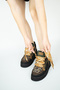 3095 Genuine Leather Nubuck Lace-Up Multi Color Thick Sole Flat Heeled Women's Ankle Boots Real Leather Nubuck - 2