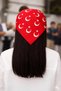 Turkish Flag Patterned Cotton Red Bandana 55X55 cm – Moon and Star Pattern Hair Scarf