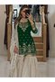 Green Faux Georgette Embroidered Sharara Suit Set with Dupatta - FFT101037 | Green-Size:M-38-Inches